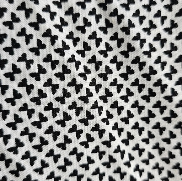 H&M White Black Butterfly Viscose Dress Short Sleeve Mini Dress size L - Picture 3 of 7